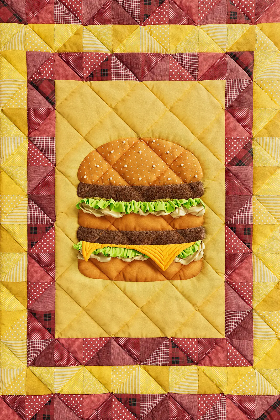 CGI quilt of iconic Big Mac rendered for McDonalds advertising campaign. Creative production from the renowned Pierre Bourjo Imaging studio.