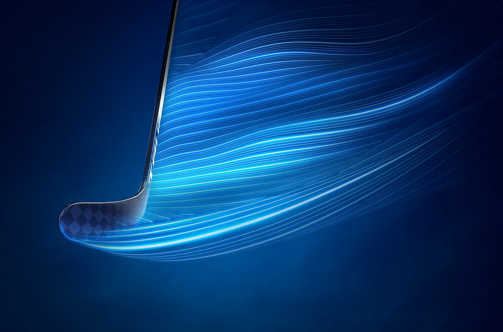 CG rendering of hockey stick with light speed streaks for True Hockey. Professional animation and post-production by Pierre Bourjo Imaging.