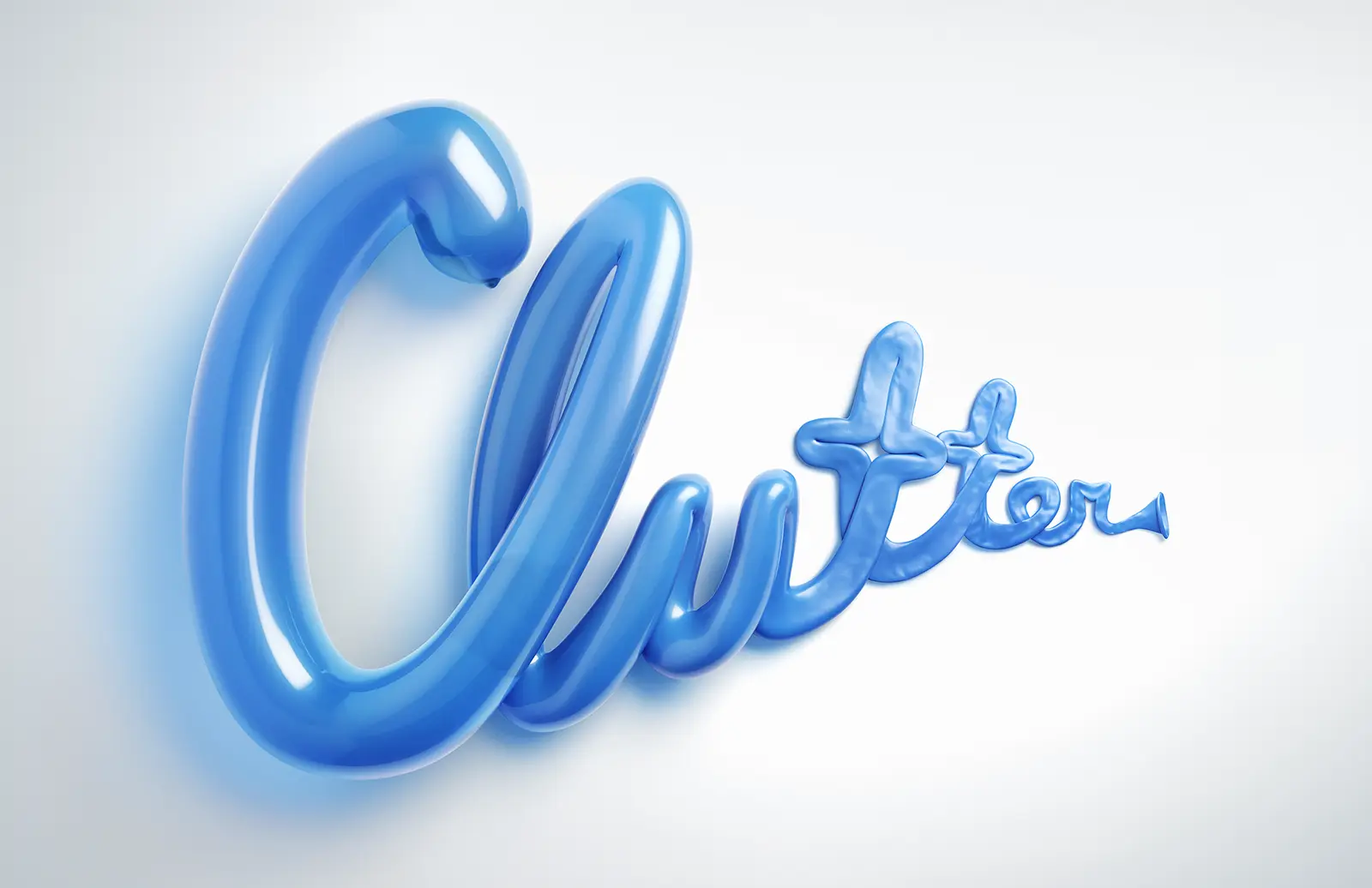 CGI typography of the word Clutter made of inflated and deflated balloon material for Ziploc ad campaign. Winner of the National Advertising Awards. Advanced CG lighting and rendering by Toronto's Pierre Bourjo.