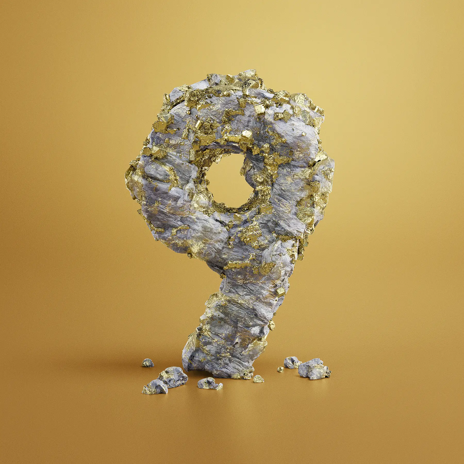 Conceptual typography of CG numbers created for FIGR branding. 3D modeling and texture creation skillfully handled by Pierre Bourjo.